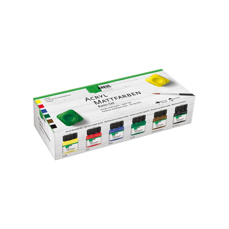 Akrilinių dažų pagrindinis rinkinys, matinis, 6 x 20 ml